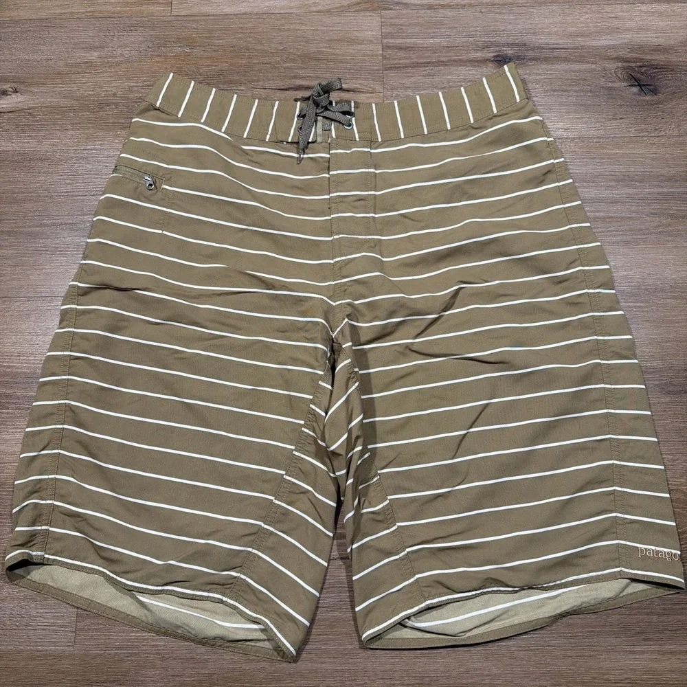 Patagonia Board Shorts Men 34 Swim Trunks Twenty-Three's Wavefarer Brown 12